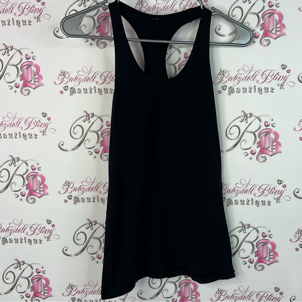 Lululemon tank top racer back logo stretchy yoga Black Sleeveless Women's Top